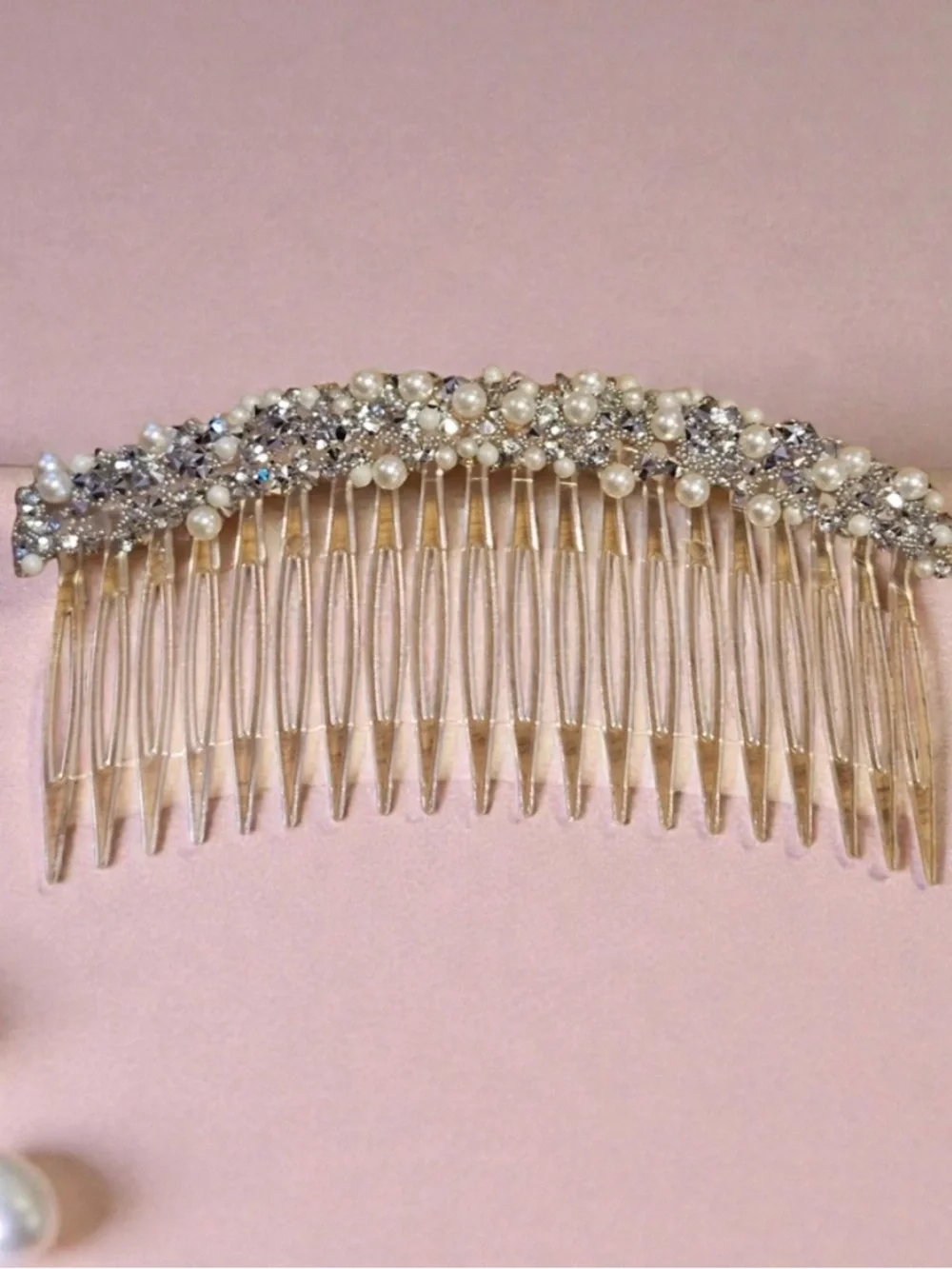 Pearl & Crystal Bridal Hair Comb - Gold NWT